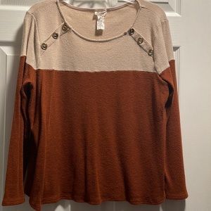 Cute Casual/Dressy Tan and Copper Top